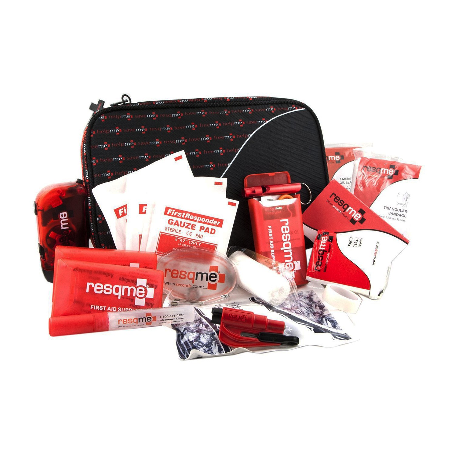 ResQme PrepareMe Essentials Deluxe 124-Piece Survival First Aid Kit Black New