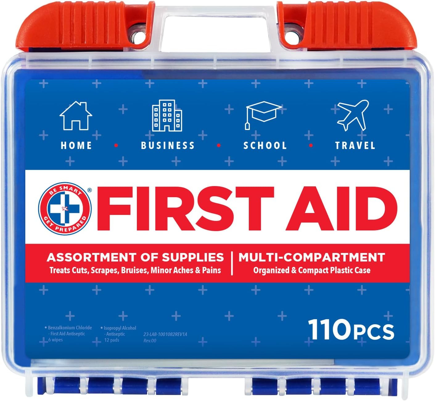 110 pc First Aid Kit Clean, Treat, Protect Minor Cuts Packaging may vary