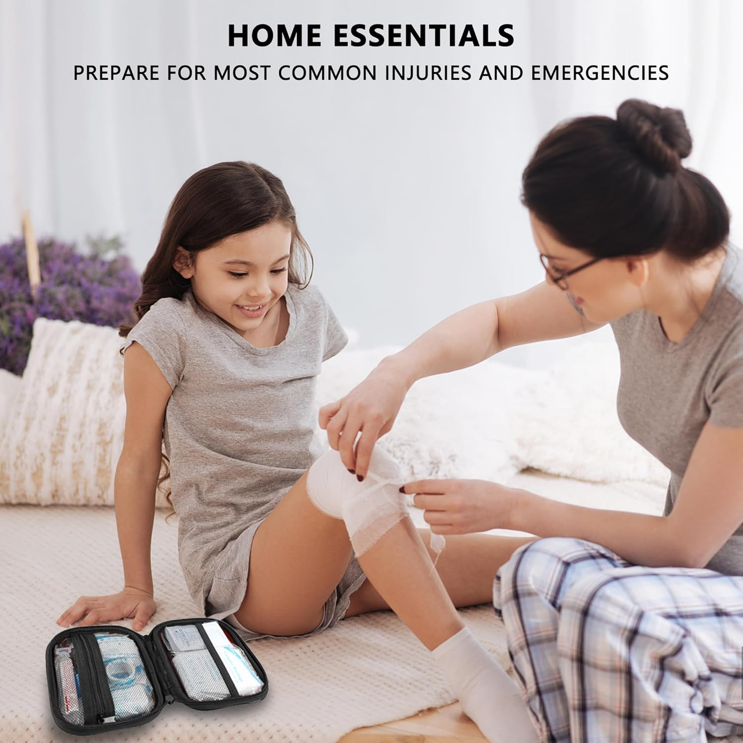 Mini First Aid Kit – 120 Piece Small Waterproof Hard Shell Medical Kit for Car,