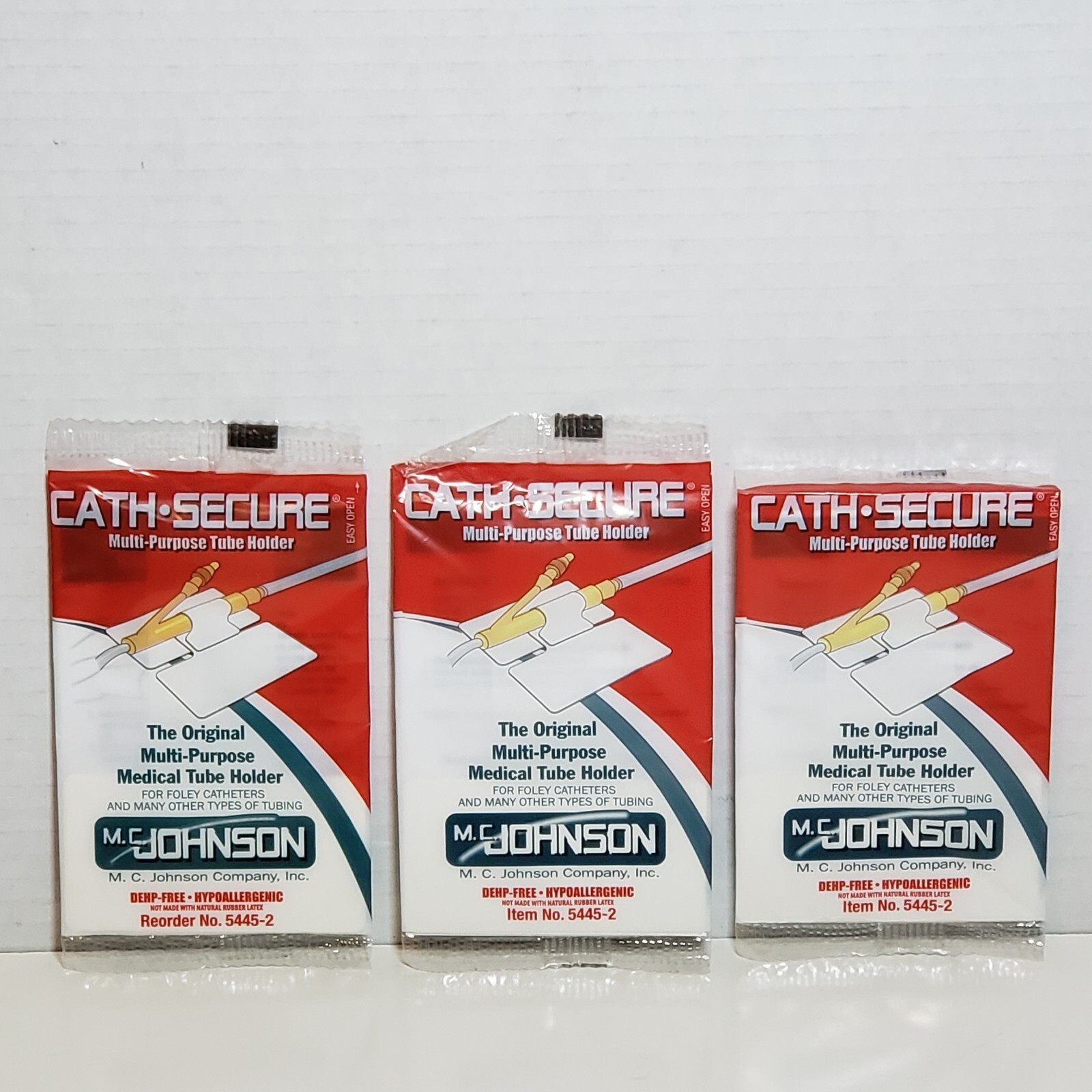 Lot of 3 MC Johnson Cath Secure Multi Purpose Tube Holder 5445-2 New
