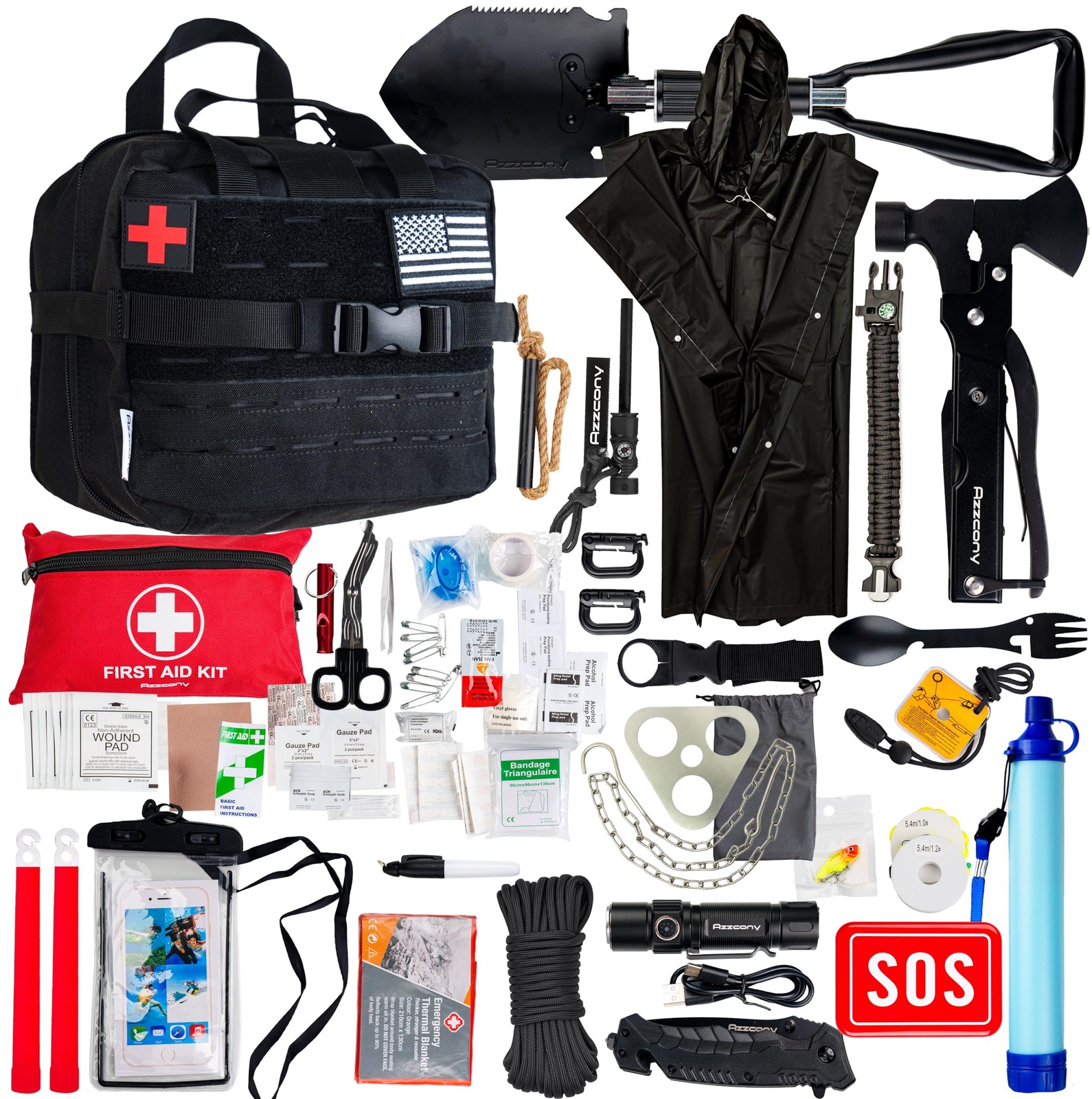Emergency Survival Kit with First Aid Gears and Supplies – EDC Go Bugout Bag …