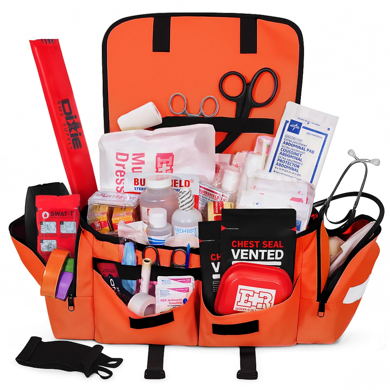 Tactical EMT Trauma Bag – Complete First Responder Medical Kit with Tourniquet,