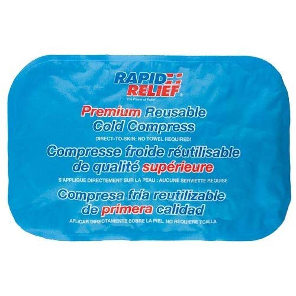 Rapid Relief Large Reusable Gel Cold Compress – 1 Count (Pack of 1), Blue