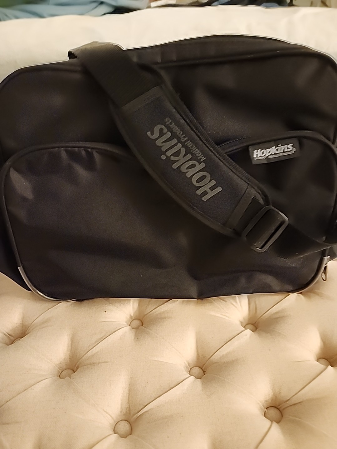 Hopkins Medical Bag Black with Zipper Top and Three Pockets