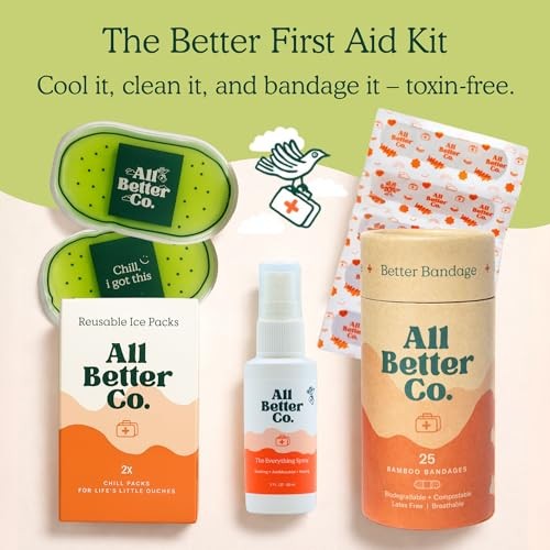 Natural First Aid Kit – Hypochlorous Spray, Organic Bamboo Bandages, Reusable