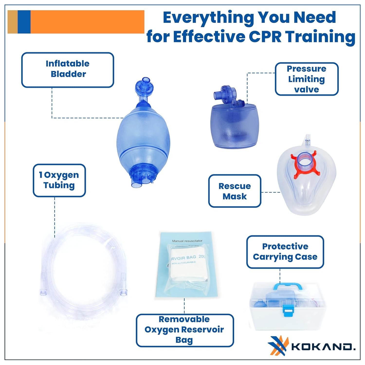 KOKAND Adult & Child CPR Training Simulation Kit Manual Squeeze Bag Trainer …