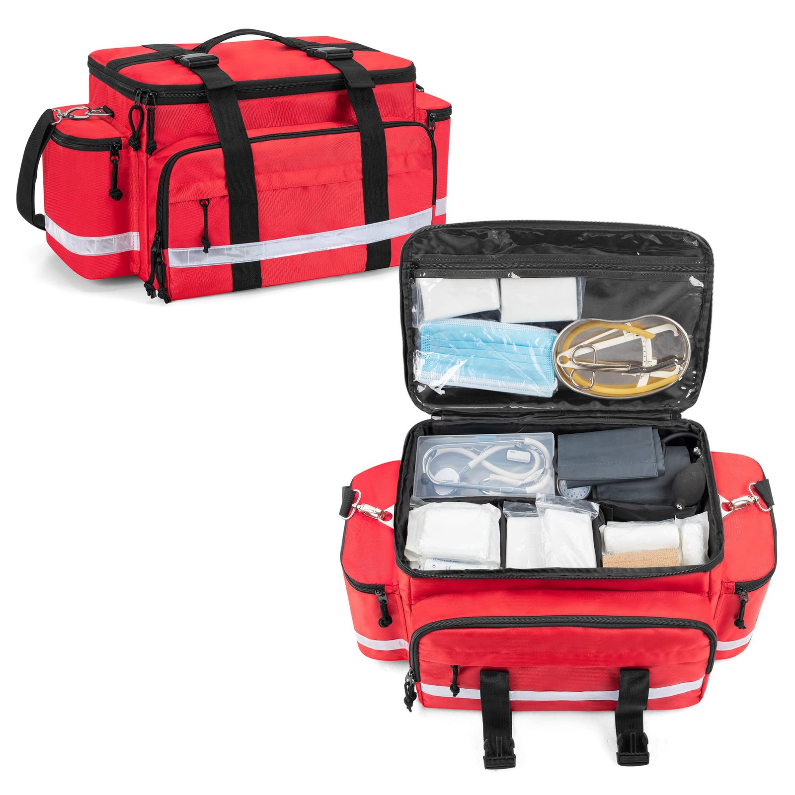 Supplies Bag, Responder Trauma Bag Bag with Detachable Dividers and Top Buckl…