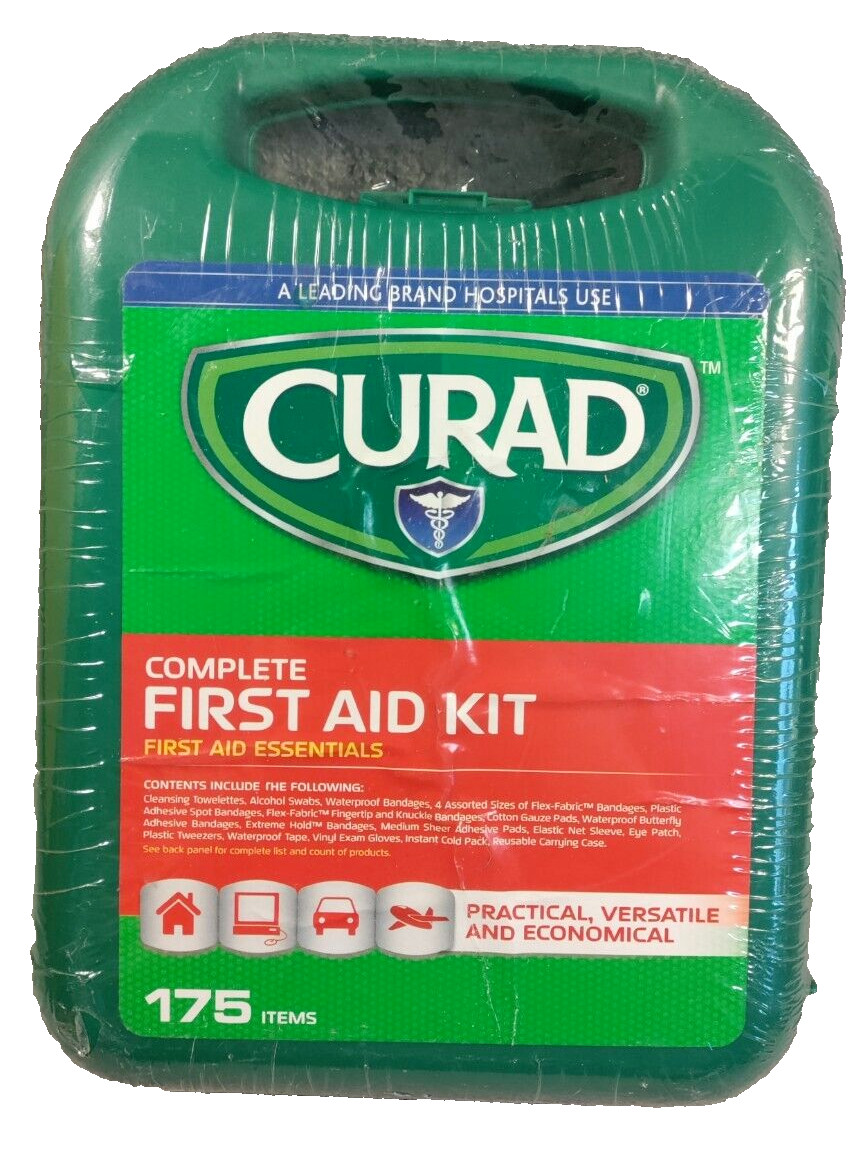 Curad Full Complete First Aid Kit Essentials 175 Items Bandages Pads Brand New