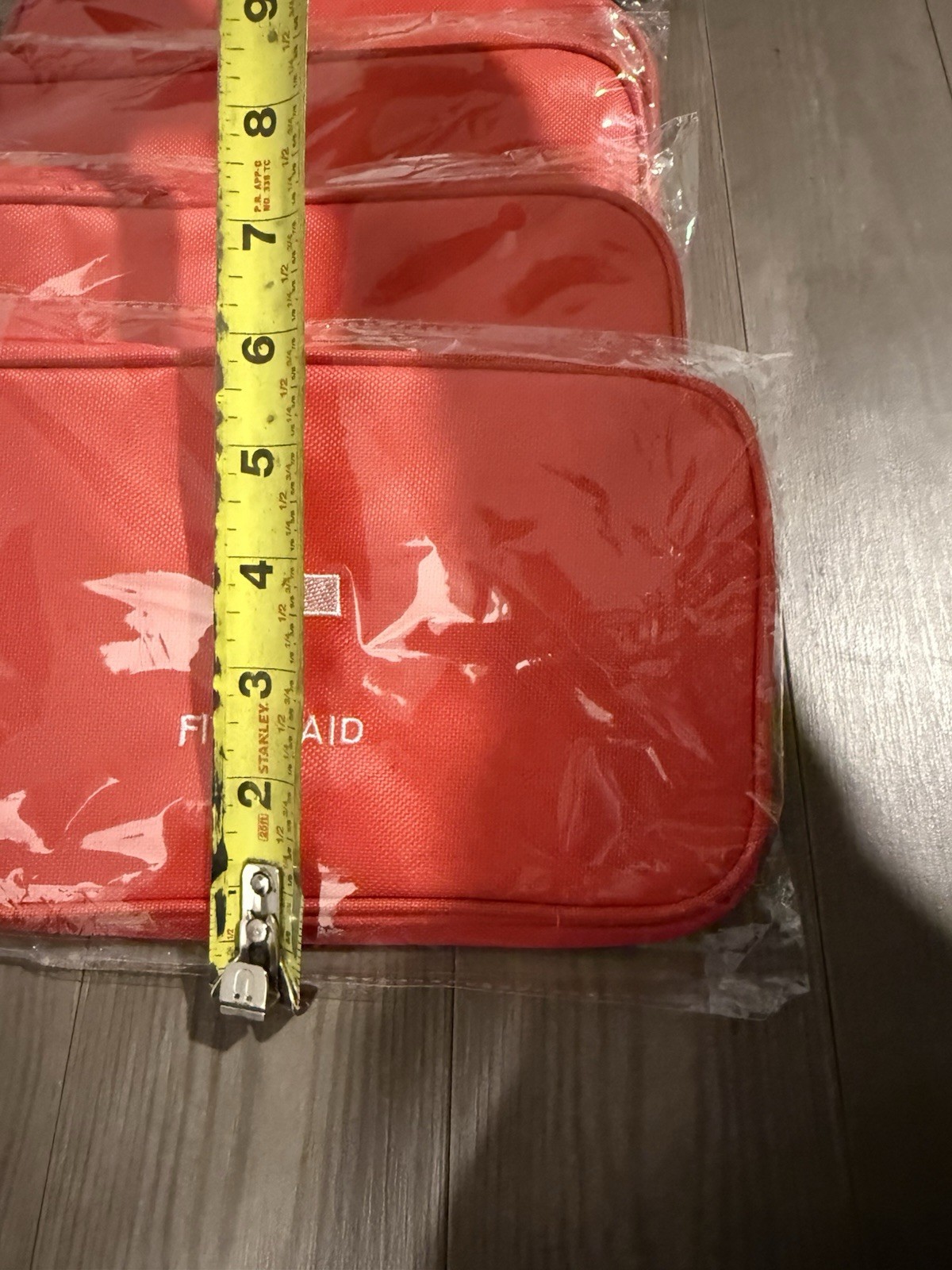 (Red) Empty First Aid Bag Large Capacity Emergency Medicine Pouch (Pack Of 4)