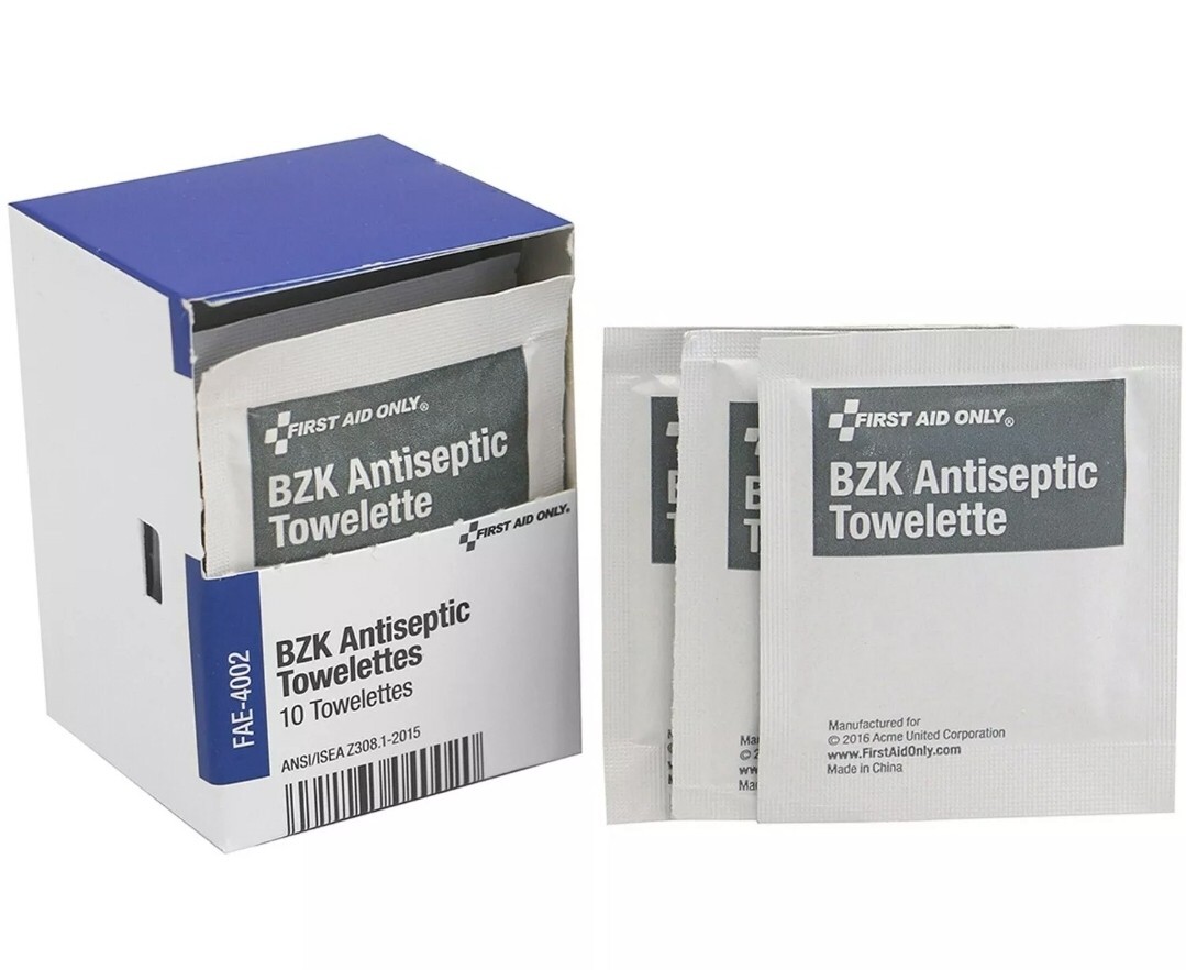 First Aid Only Inc Antiseptic Towelettes Packets 10/BX White FAE4002