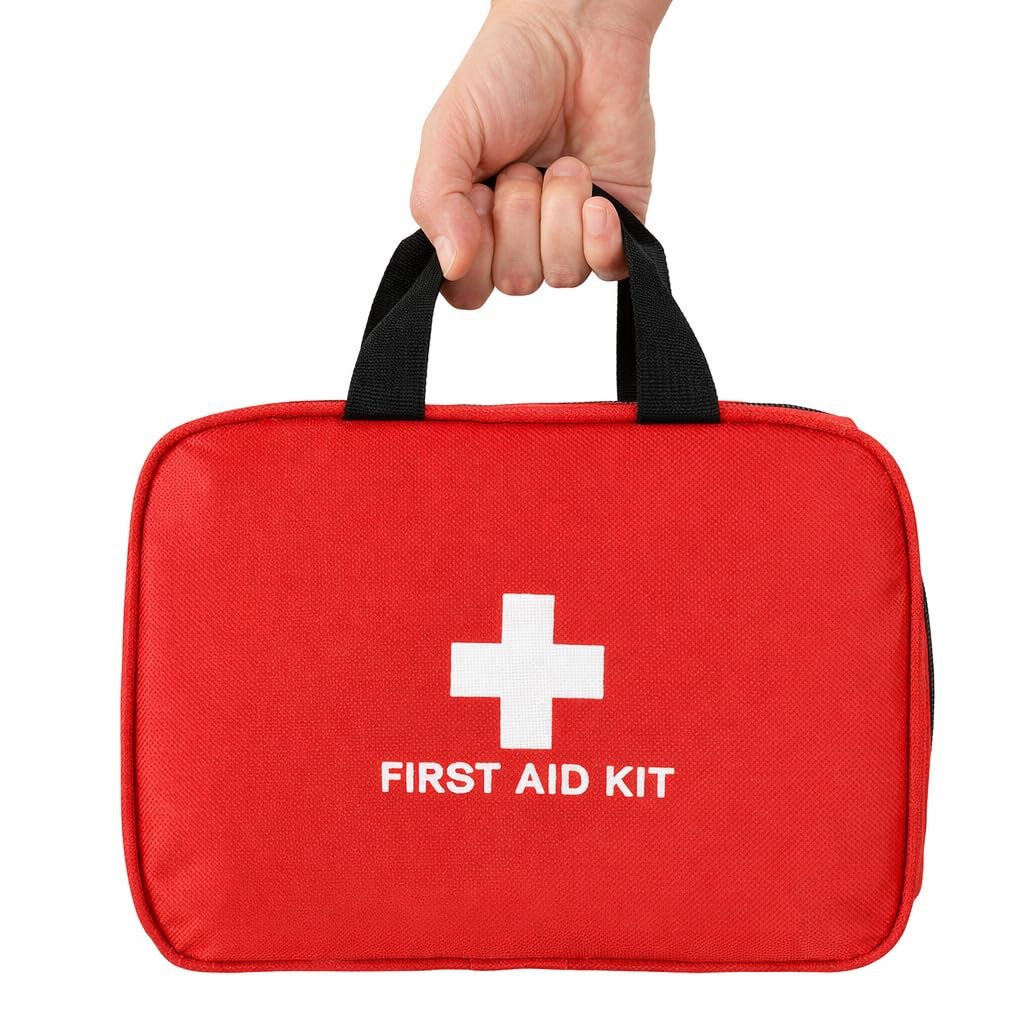 Portable First Aid Kit, Emergency Preparedness Supplies for 382 Pack, Red