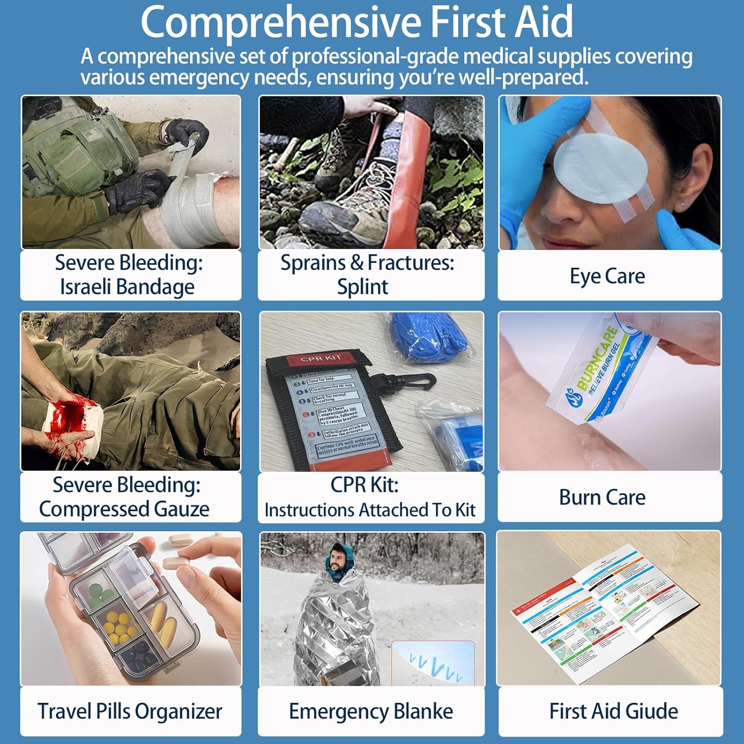 Professional Trauma First Aid Kit – Military-Grade Labelled Compartments & MOLLE