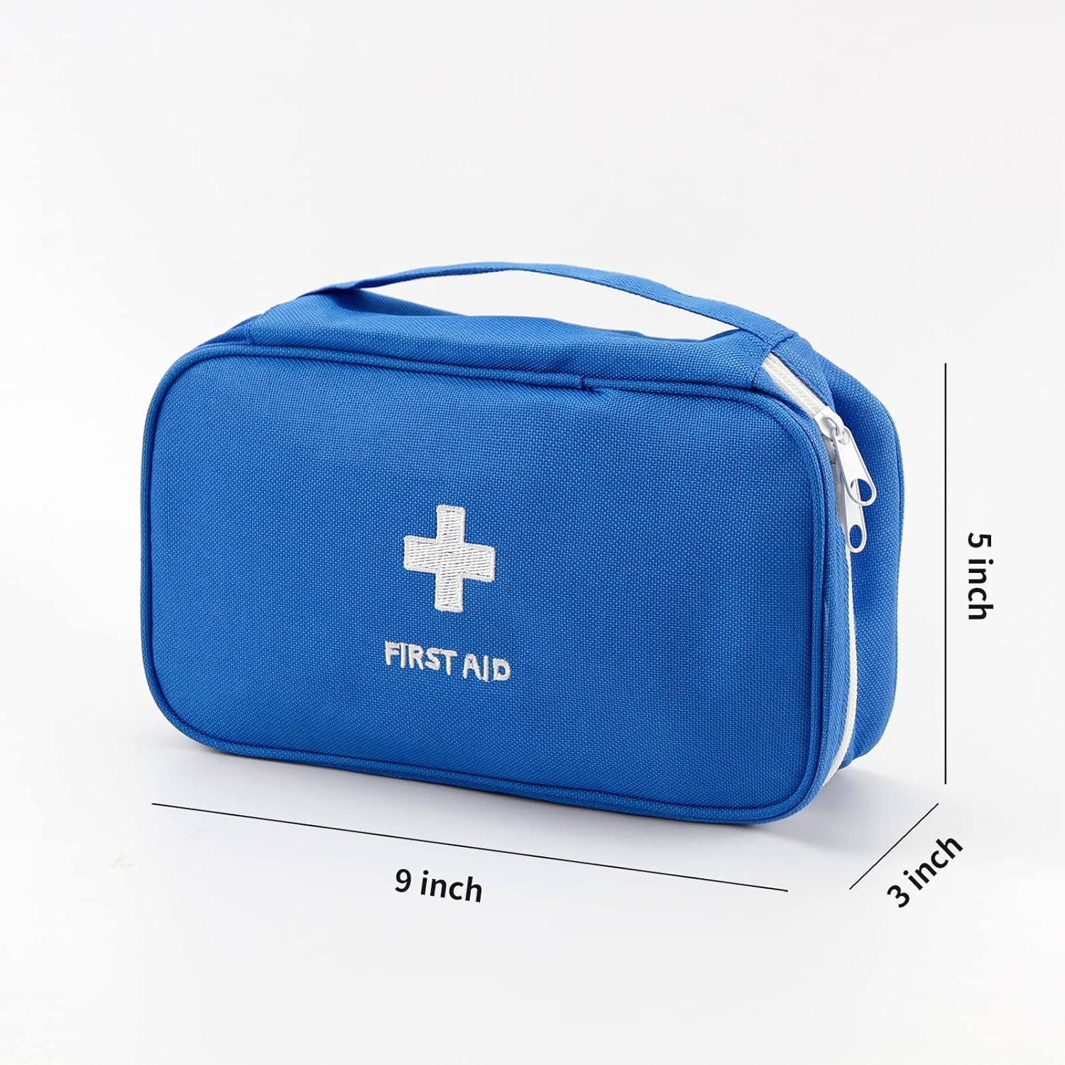 Portable Empty First Aid Kit Bag, Travel Medicine Pouch, Small Medical Bag (Blue