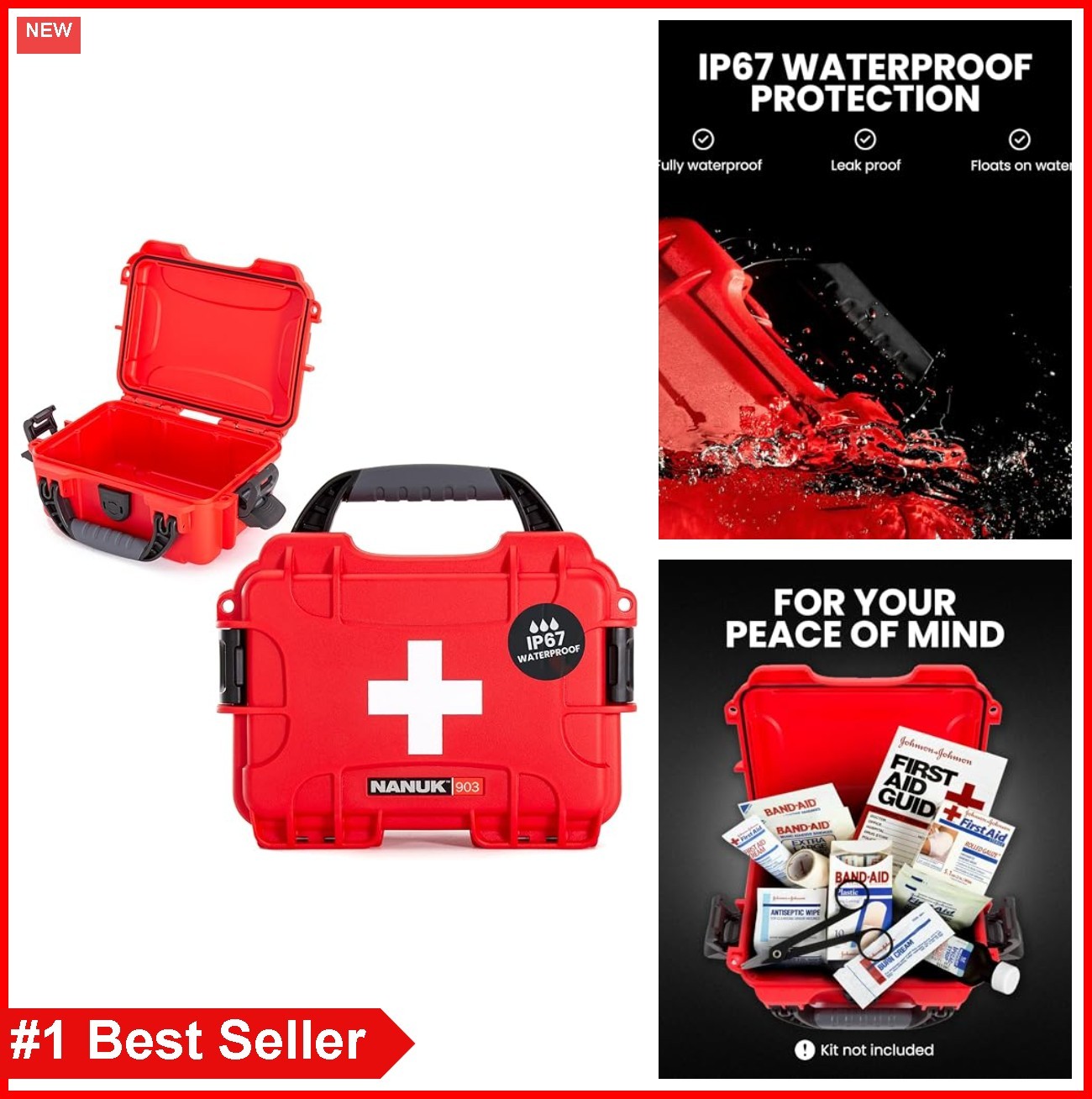 Waterproof First Aid Box Empty IP67 Dustproof Impact Resistant Floats