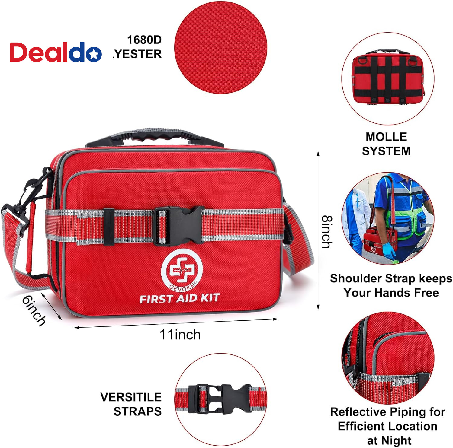 Professional 500 Piece Emergency First Aid Kit for Home, Car, Travel, Camping, T