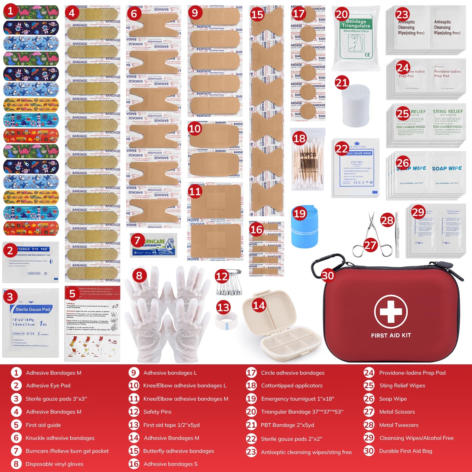 Gifts for Men Christmas Mini First Aid Kit – 144pcs Emergency Medical Kit wit…