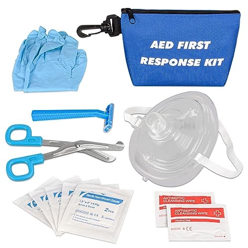 AED First Responder Kit CPR Rescue Mask Trauma Shears First Aid Emergency Bag