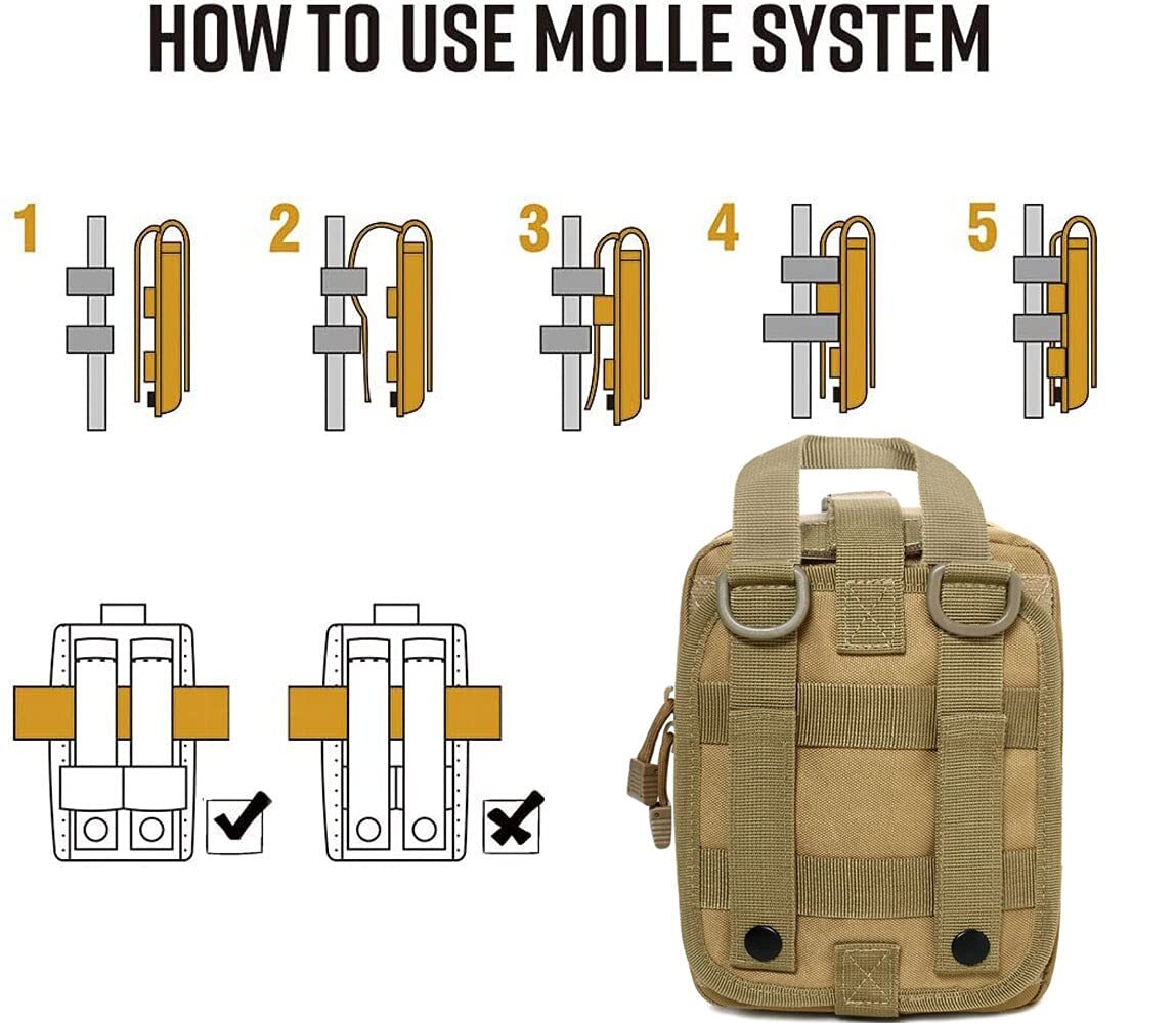 Tactical MOLLE Rip Away EMT Medical First Aid IFAK Pouch Utility Bag (Bag Only)