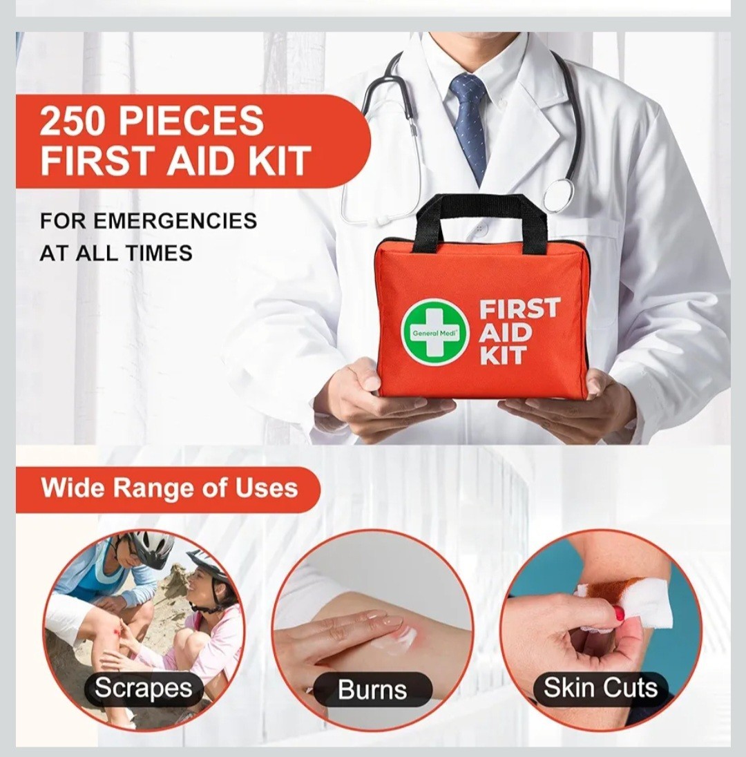 First Aid Kit 250 Piece Kit General Medi