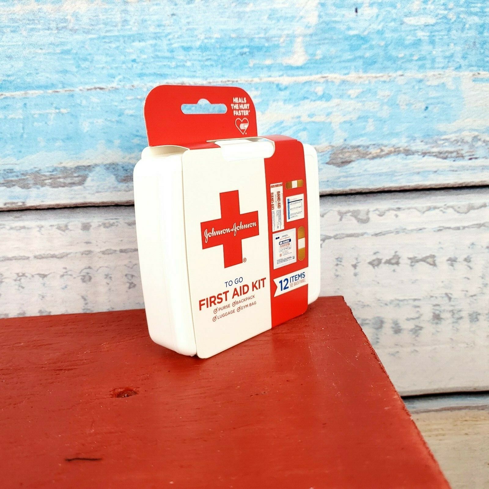 Johnson & Johnson To Go First Aid Kit 12 Items For Cuts & Scratches USA Seller
