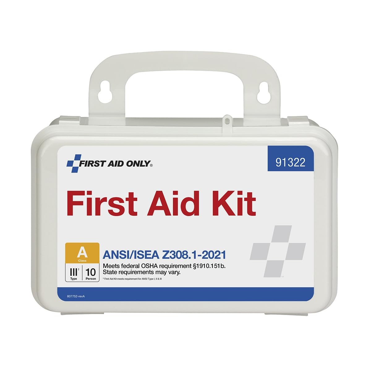 First Aid Only 91322 ANSI A 2021 and OSHA Compliant (Pack of 1), White
