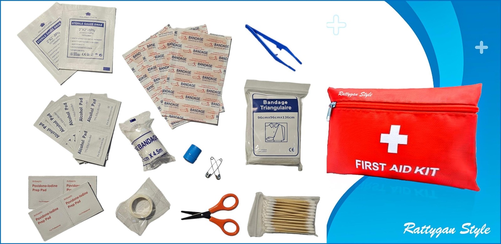 Travel Survival First Aid Emergency Kit – 95 Pieces – Compact & Lightweight E…