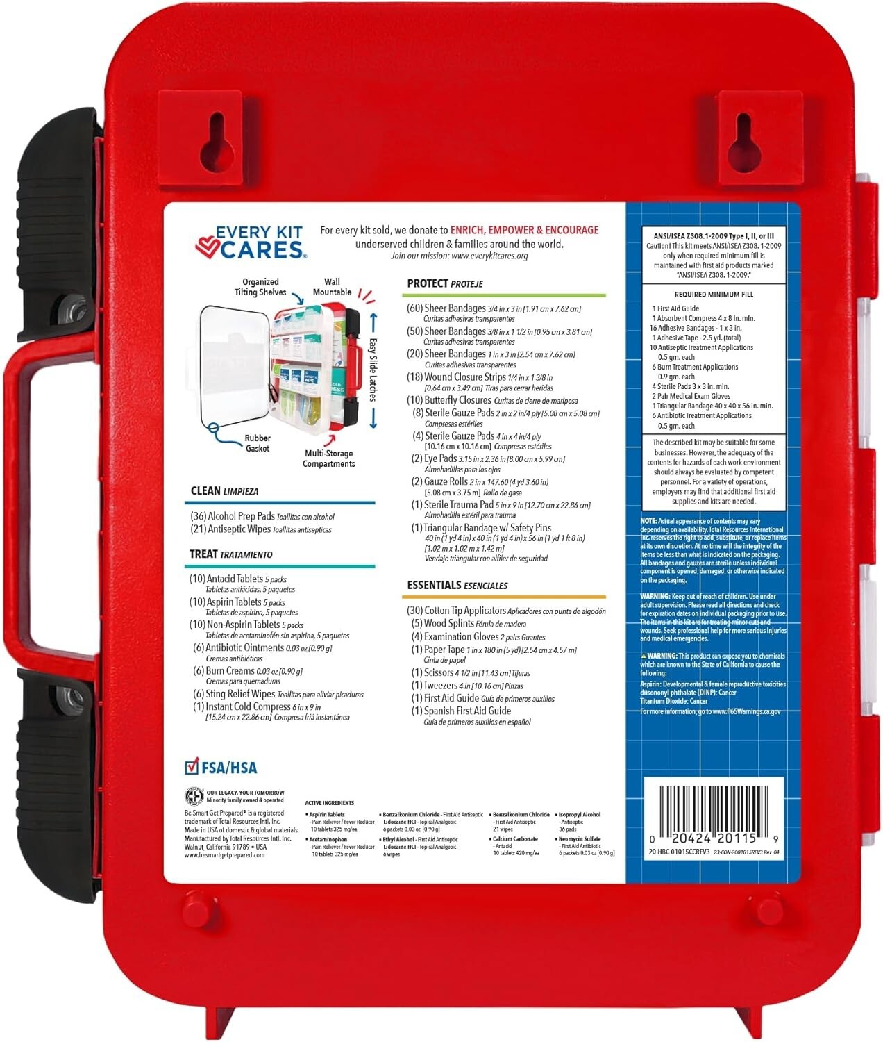 Compact 326-Piece First Aid Kit for Office, Home, and Outdoor – FSA/HSA Approved