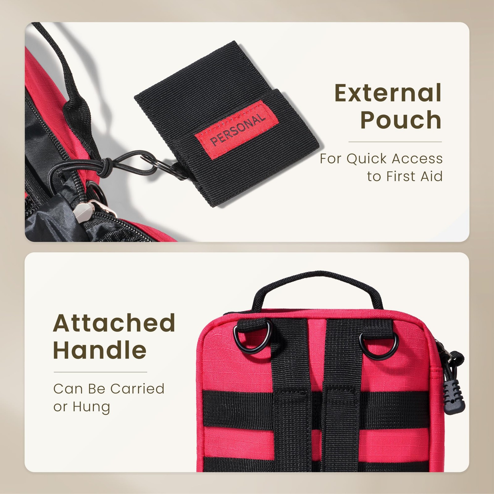 First Aid Bag Empty Large Medical Bag for Travel Home Car and Office Compact …