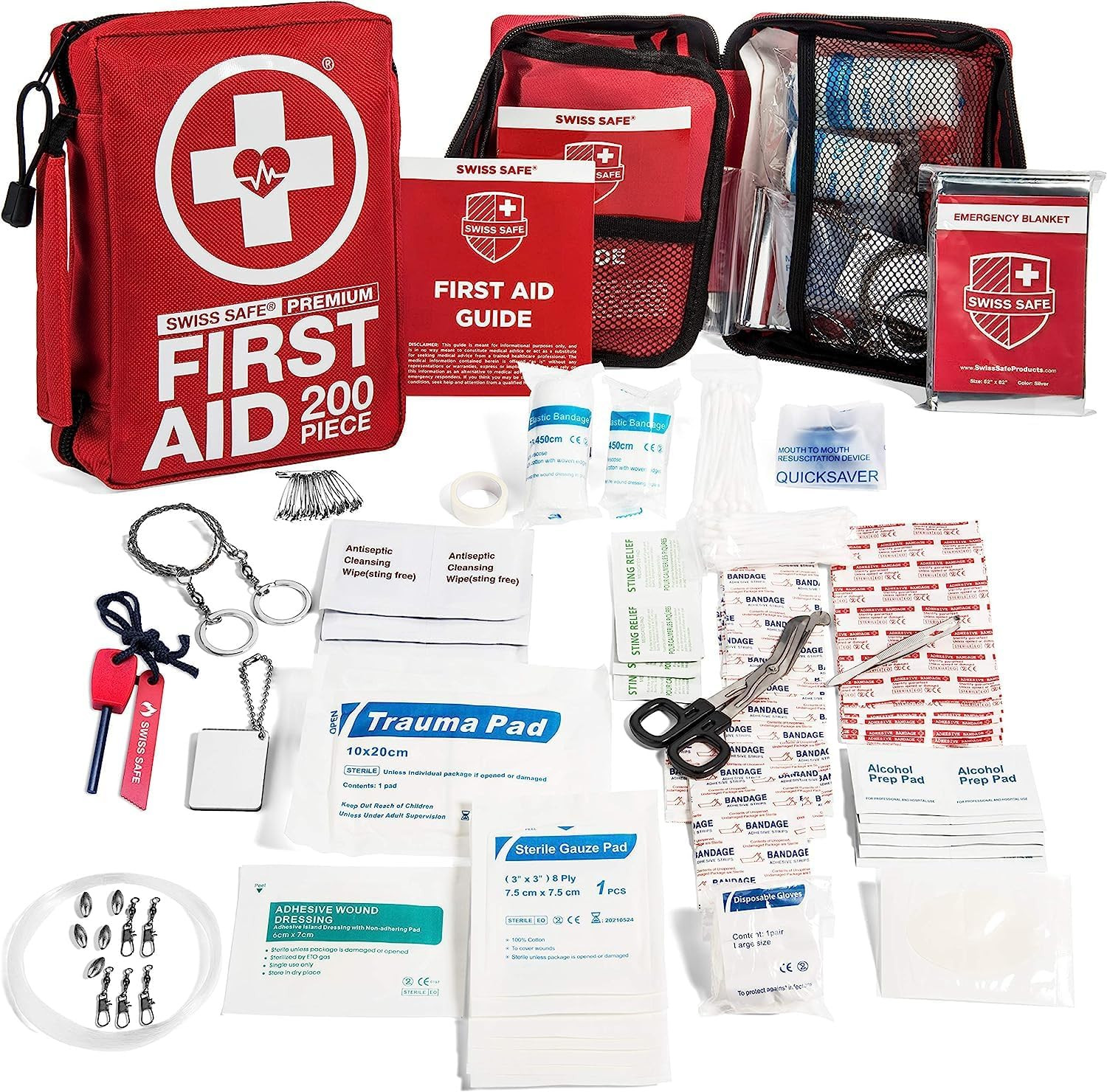 2-In-1 First Aid Kit for Car, Travel & Home, Businesses – Bonus Mini Kit for Med