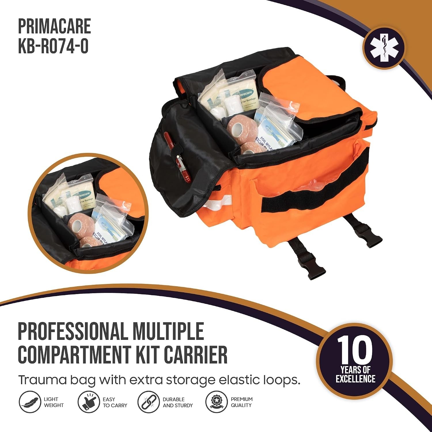 Durable Personalized EMT Trauma Bag – Optimized 17" x 9" x 7" for Quick Response