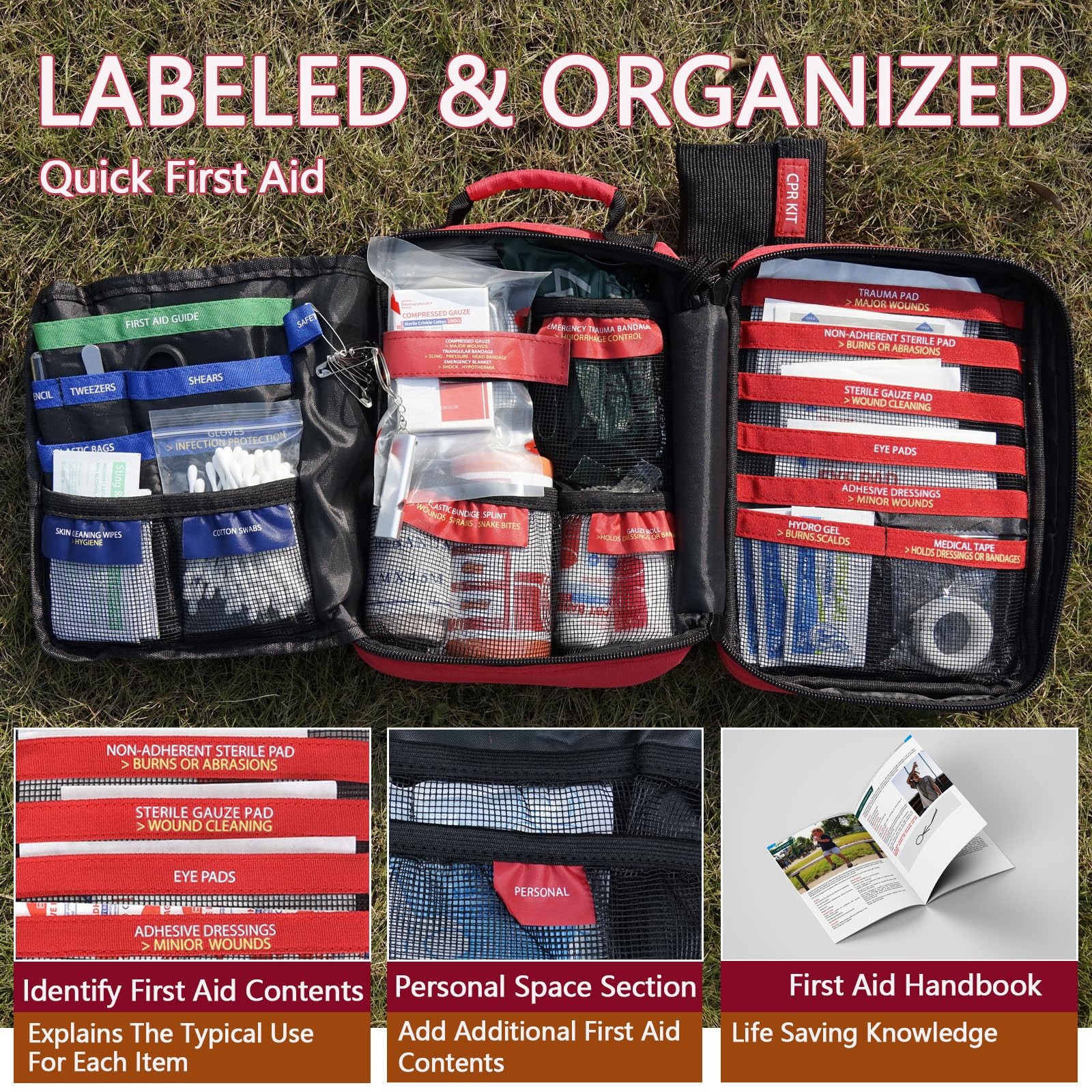 Upgrade Comprehensive First Aid Kit with Labelled Compartments, Molle System…
