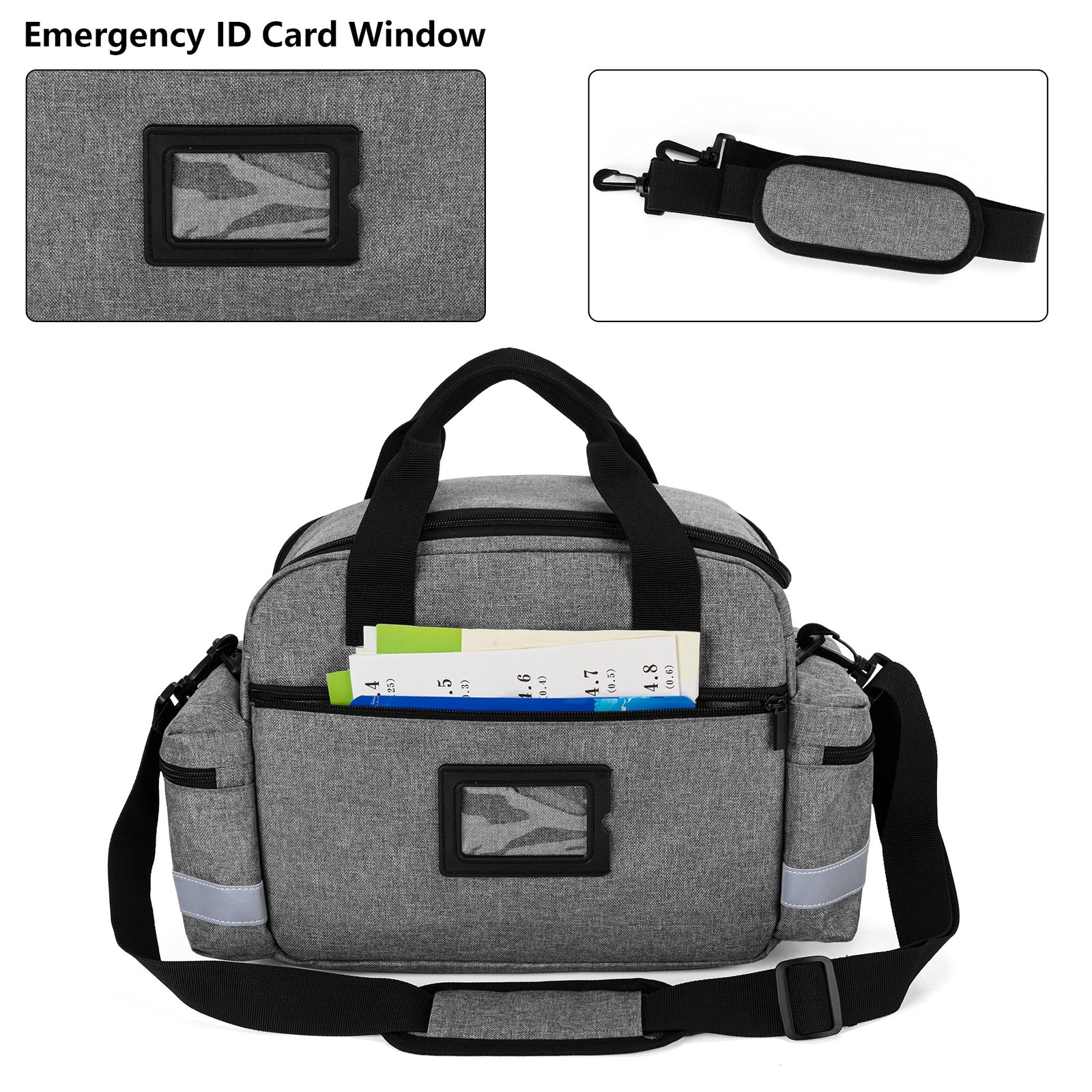 Trunab Home Health Nurse Bag Medical 30,5 x 17,8 x 25,4 centimètres, Grey