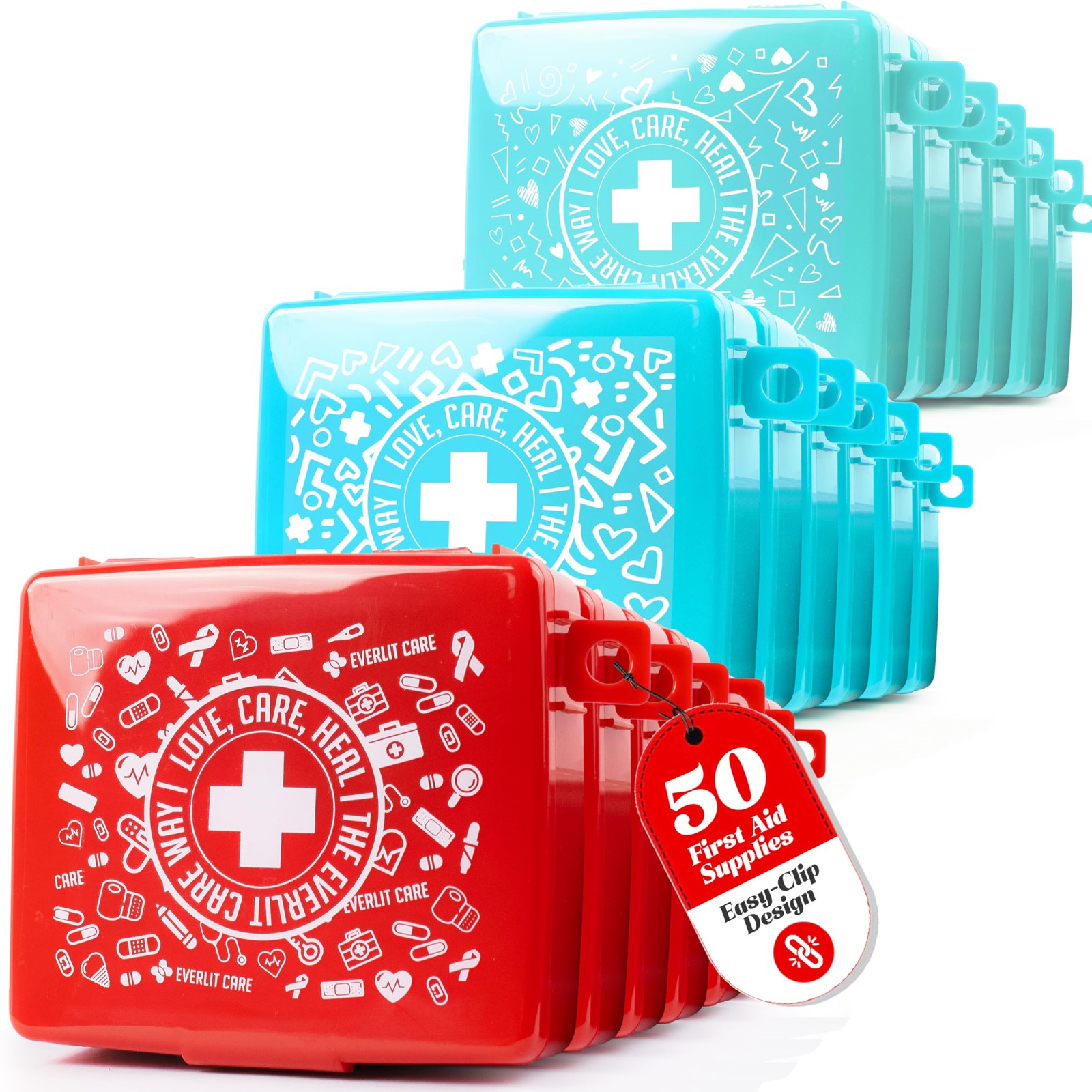 EVERLIT Pocket-Aid Mini First Aid Kit | Compact, Portable Hard-Shell Cases of…