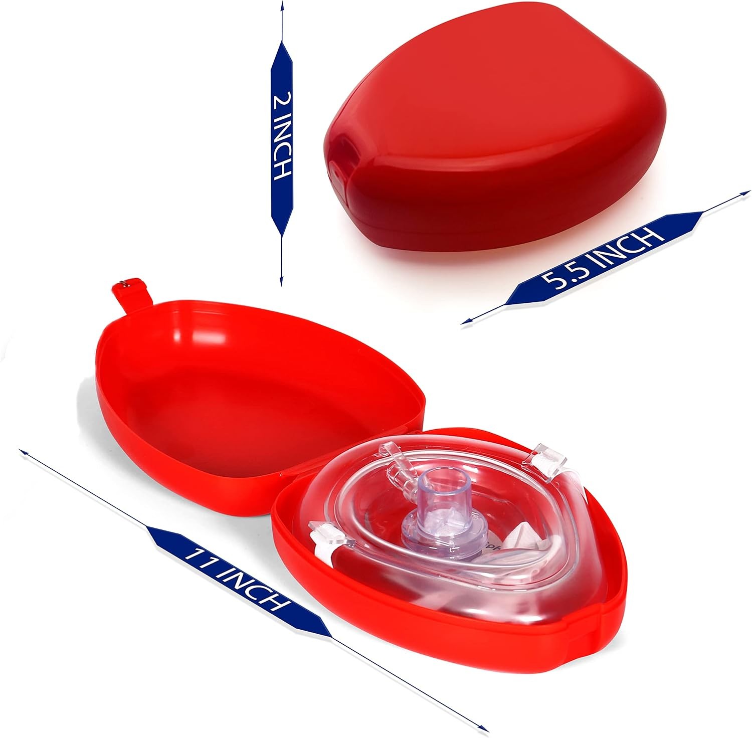 ASA TECHMED 5 Pack Medical CPR Rescue Mask, Adult Child Pocket Resuscitator, in
