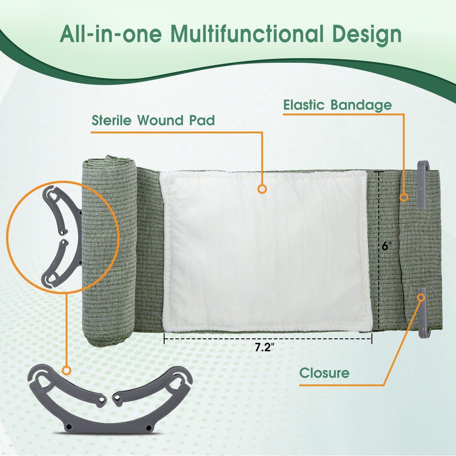 SuccorWare 6 Inch 3 Packs Israeli Bandage – Emergency with 3