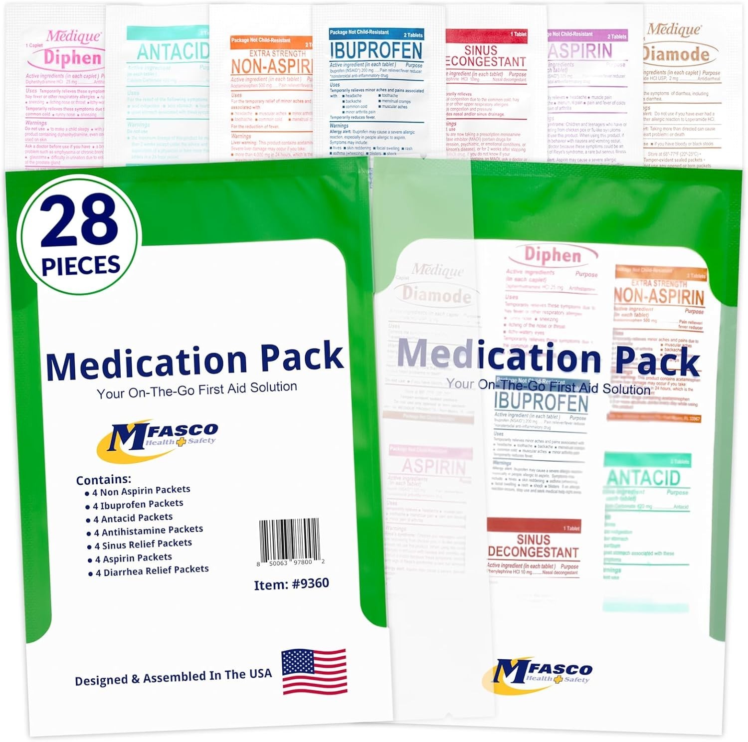 Compact First Aid Kit Refill for Travel – Includes Essential OTC Medications