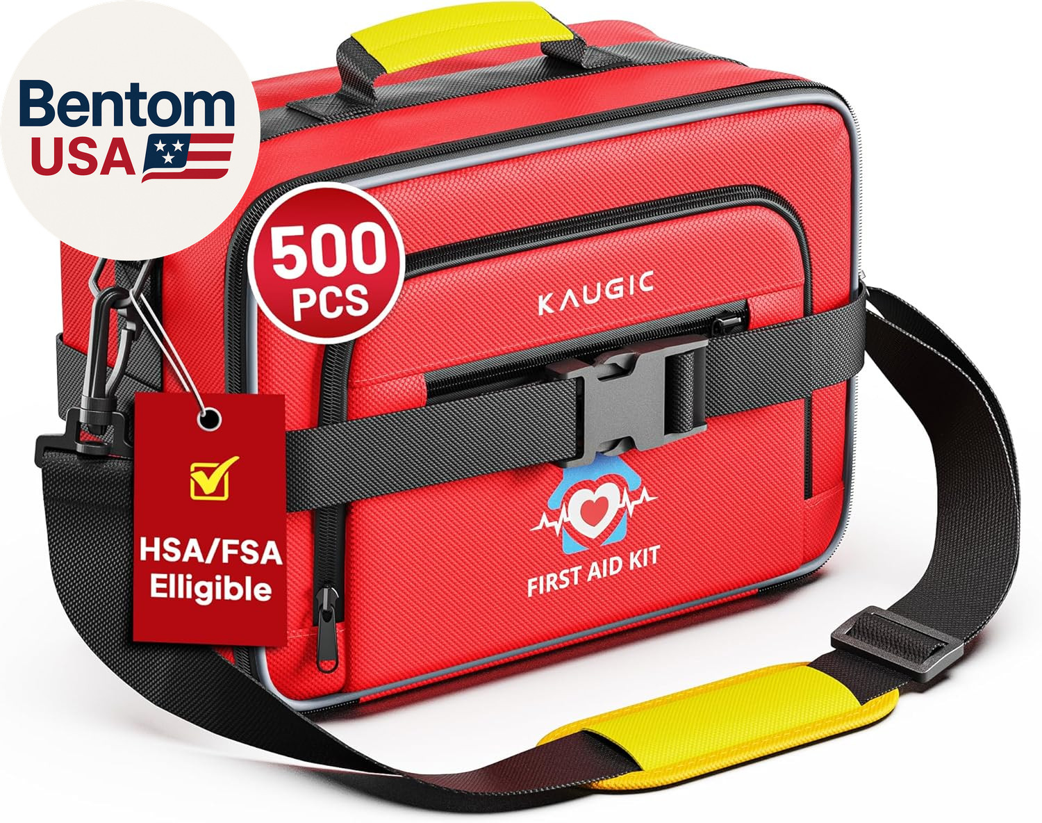 500 PCS First Aid Kit for Travel Camping Car Home Businesses, Well-Organized Eme