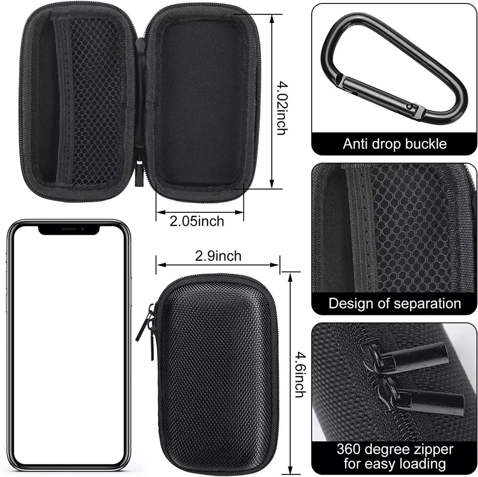 4 Pcs Asthma Inhaler Travel Case Hearing Aid Case Earbud Case Portable Zipper