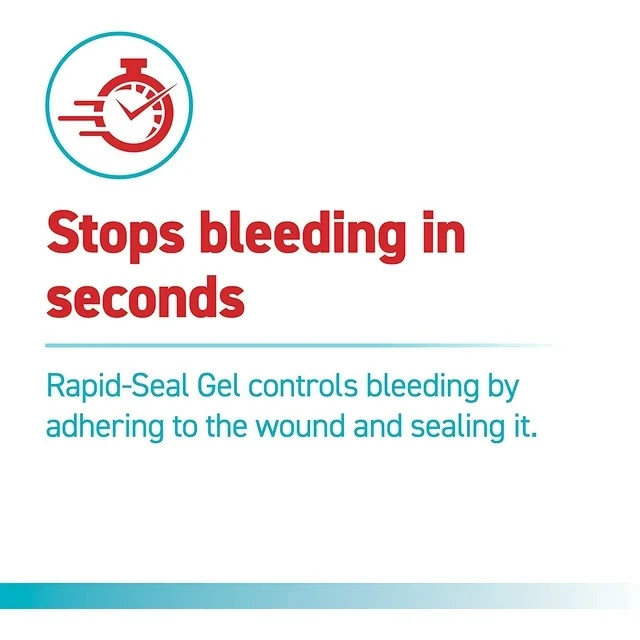 Rapid-Seal Antibacterial First Aid Wound Gel, Stops Bleeding in Seconds