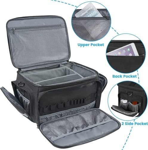 Medical Bag Nurse Home Health First Aid Organizer Water Resistant with Shoulder