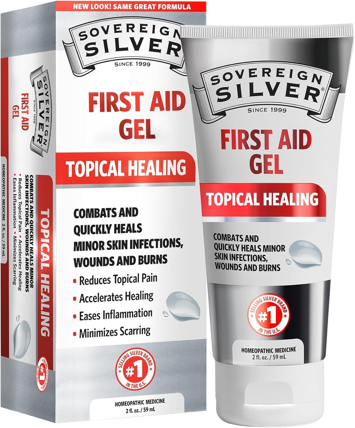 First Aid Gel Silver Wound Care Support Minor Skin Irritations 2 fl oz