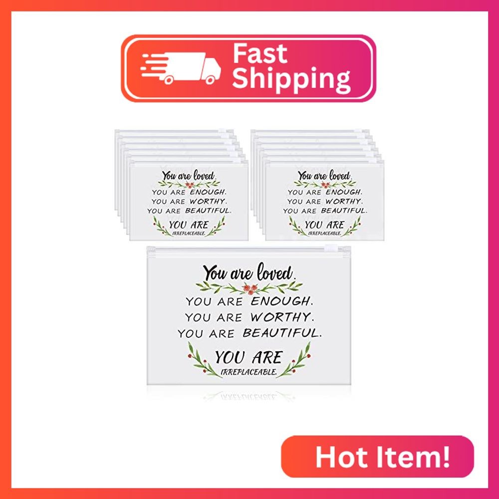 Sunnyray 60 Pcs Makeup Bags Bulk Inspirational Gifts Bags for Women EVA Cosmetic