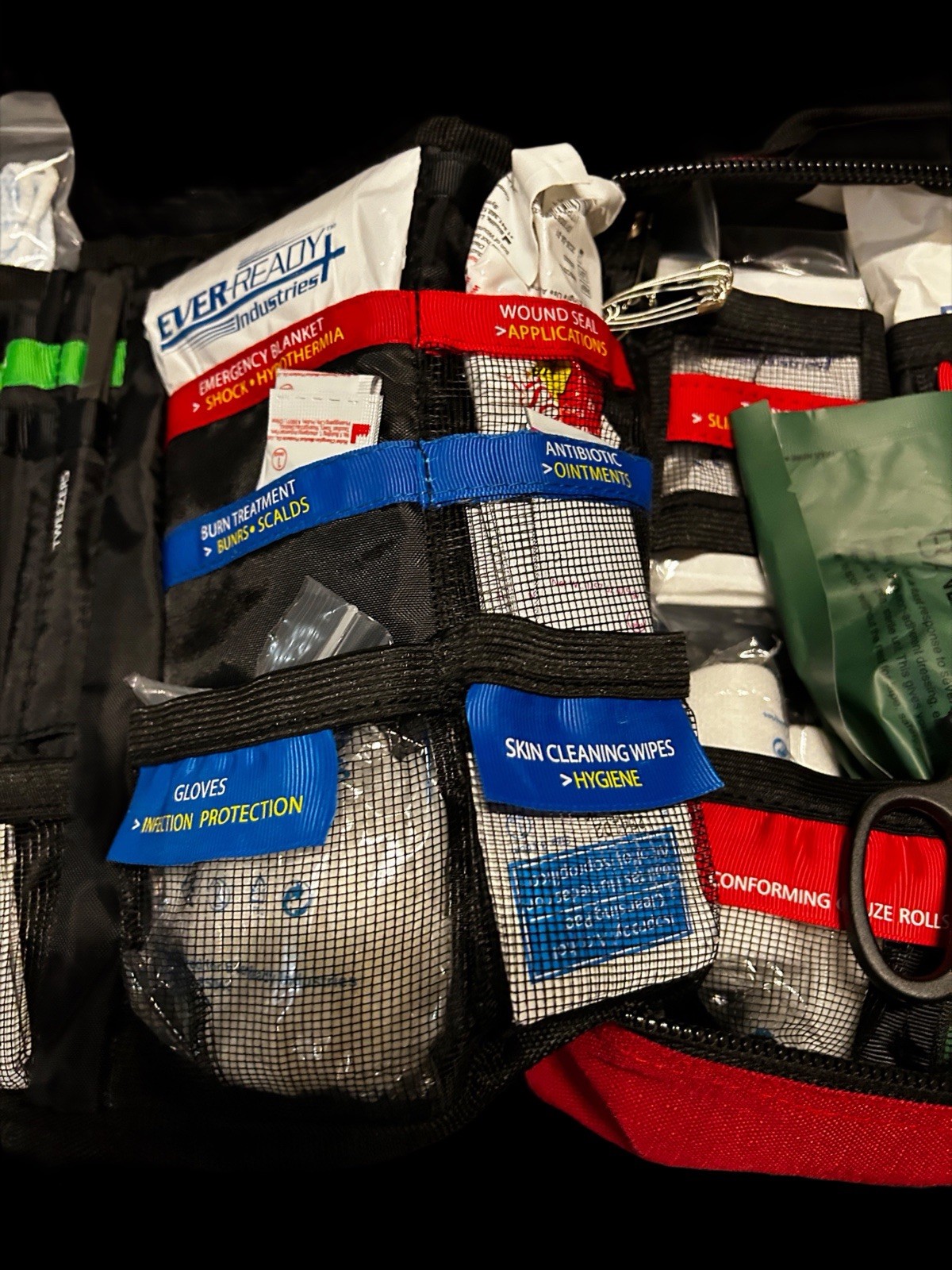 Ever Ready Industries Red First Aid Set Zip Pouch w/ Bandages, Pads, Ointment