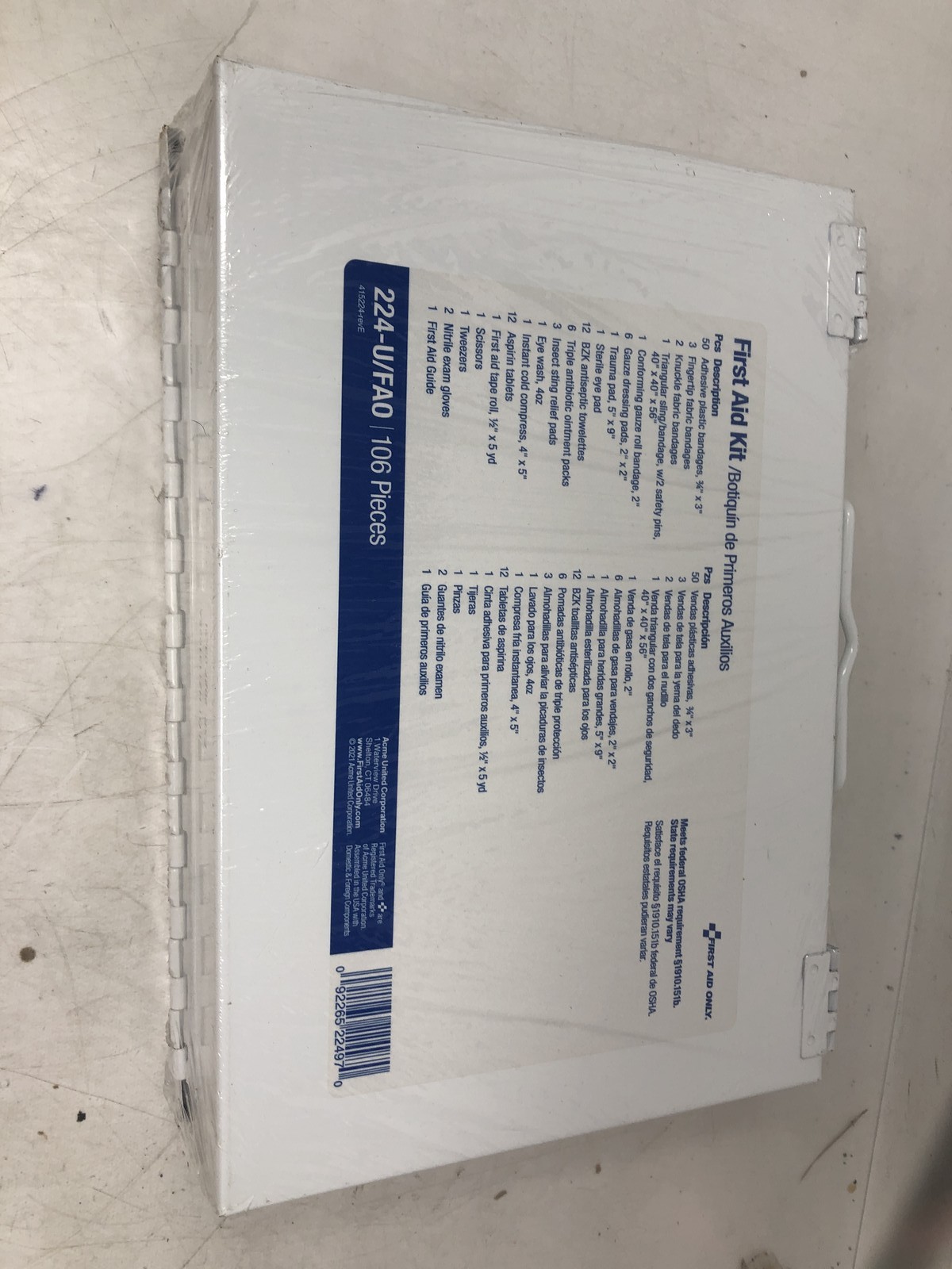 First Aid Kit 25 Person Meets Federal Osha (224-U/FAO) 106Pieces