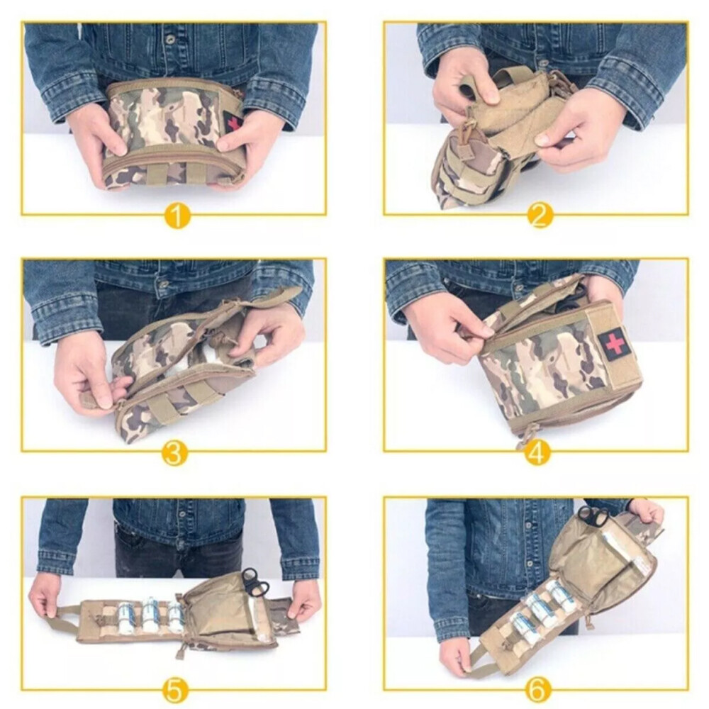 Tactical Molle First Aid Kid Utility Medical Bag Waist Pack Survival Medic Bag