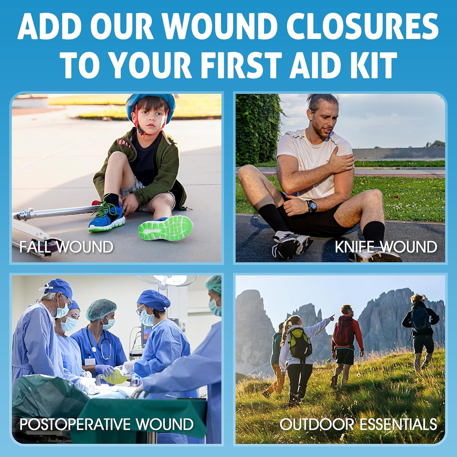 Wound Closure Device, Emergency Laceration Closures Kits 6Pcs, Bandages for W…