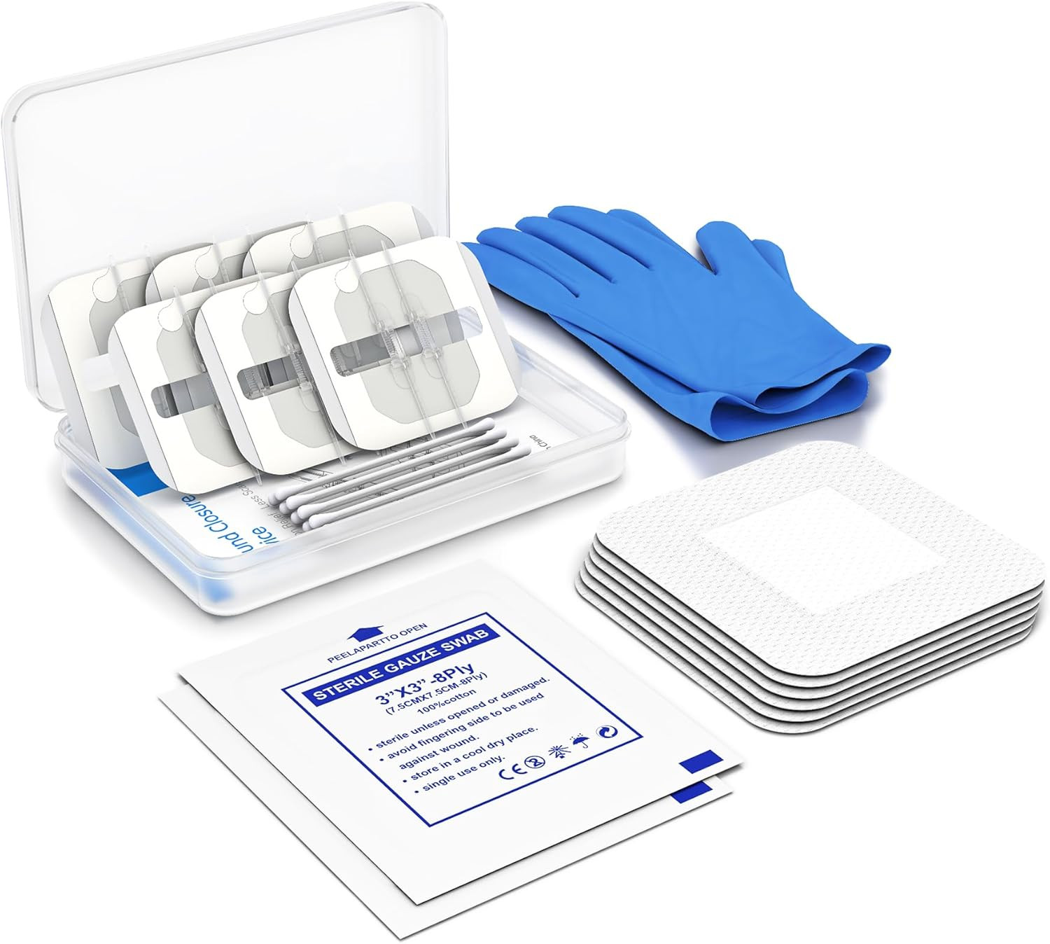Wound Closure Device, Emergency Laceration Closures Kits 6Pcs, Bandages for W…