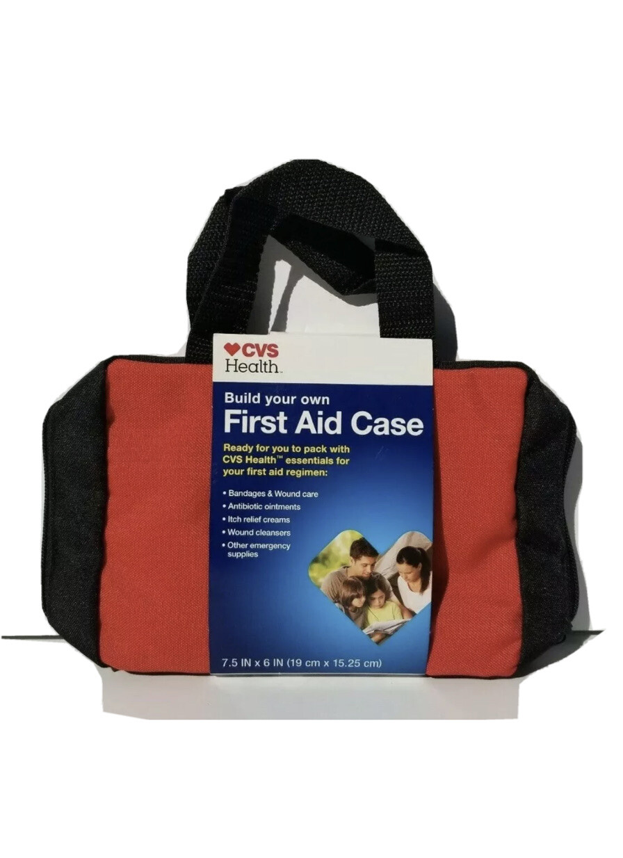 CVS Build Your Own First Aid Kit Case 7.5in x 6in Red Empty Case