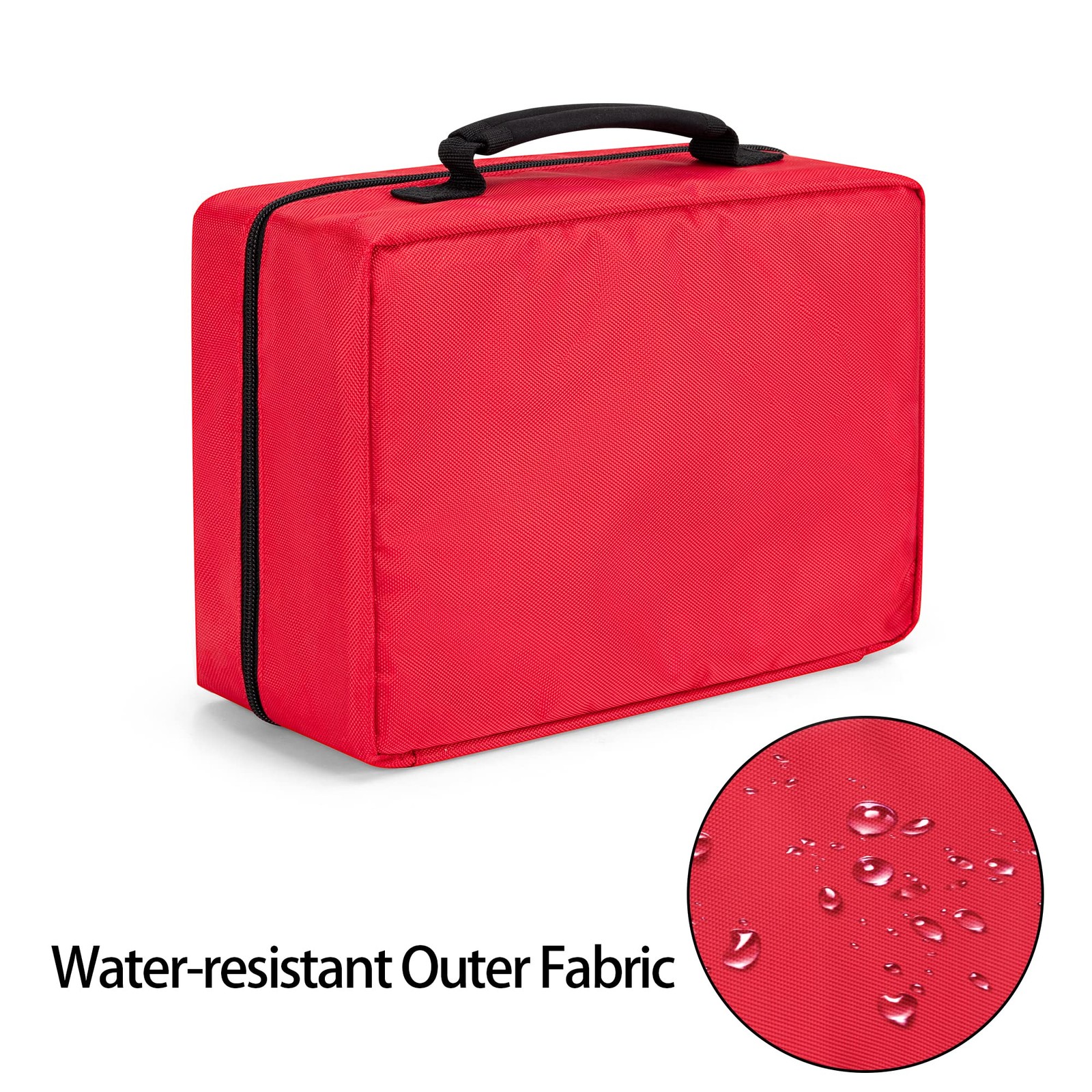 Trunab Portable First Aid Bag Empty, Medical Supplies with 2 Medium, Red