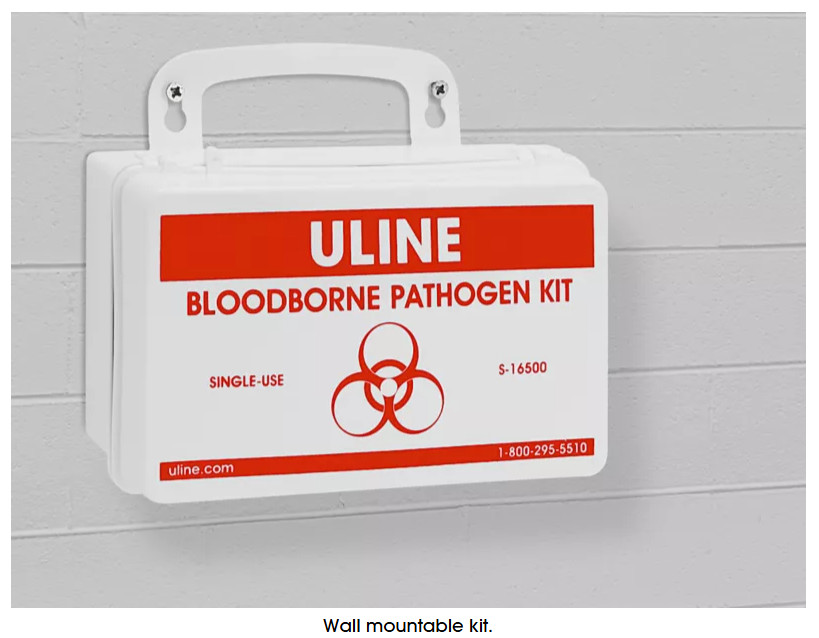 Premium Bloodborne Pathogen Kit Bodily Fluid Clean Up Single Use – 19 Piece